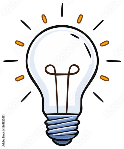 Shining light bulb illustration symbolizing creativity and a bright idea