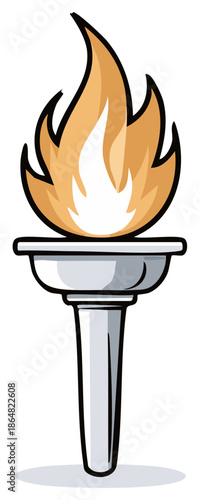Burning torch flame vector illustration for international symbol of light and hope