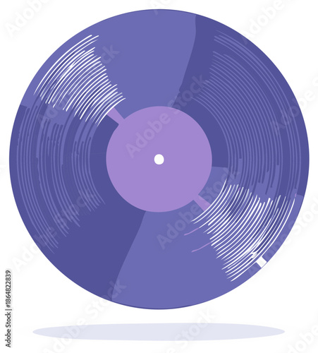 Vintage Purple Vinyl Record with Grooves and Center Label