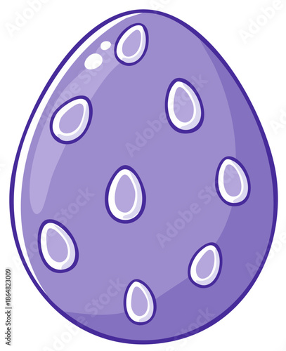 Decorative purple cartoon Easter egg with a whimsical egg-shaped pattern