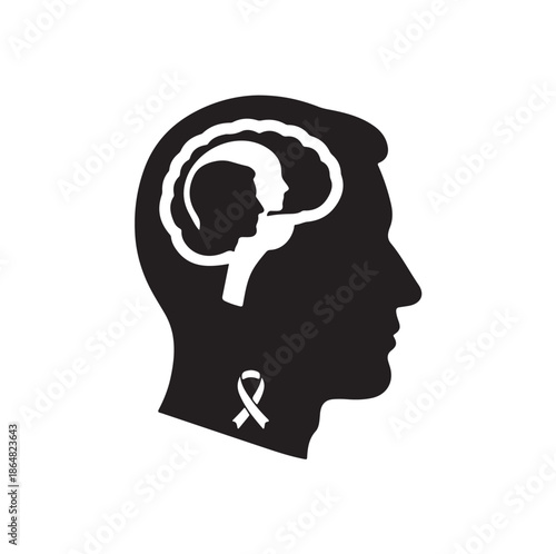 
Mental Health Awareness Silhouette Icon – Identity, Perspectives, and Advocacy