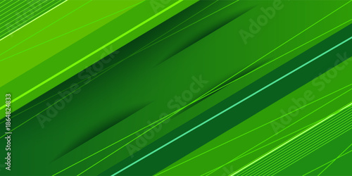 Abstract green sporty background template vector with shiny lines and lights. Green background with strong pattern design.Eps10 vector