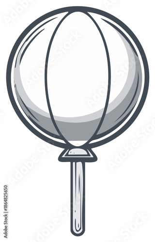 Balloon sketch illustration featuring smooth shading and a simple stick handle providing a joyful and party themed vibe for a special celebration