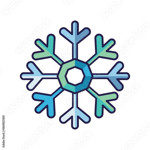 Colorful Snowflake Graphic Design.