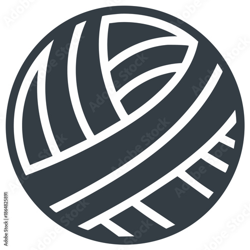 Yarn ball glyph icon for crafting, knitting, and handmade concepts