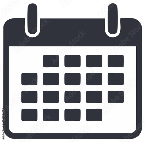 Stylized Calendar Icon Illustrating Planning Scheduling or Appointment