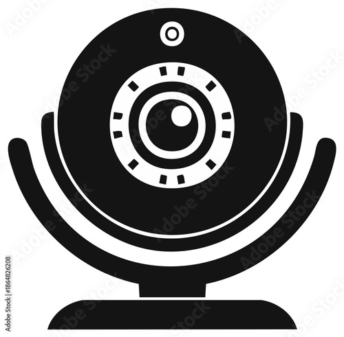 Modern computer webcam icon for online video communication and virtual meetings