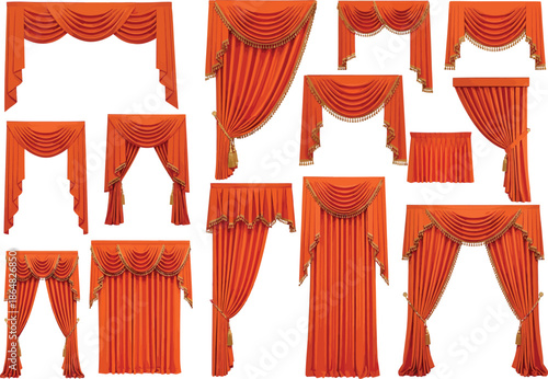 Collection of elegant orange drapery styles for windows