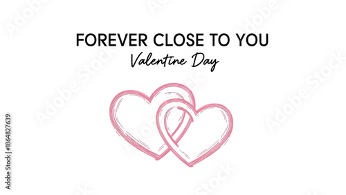 Two Interconnected Hearts Illustrating Love on Valentine's Day