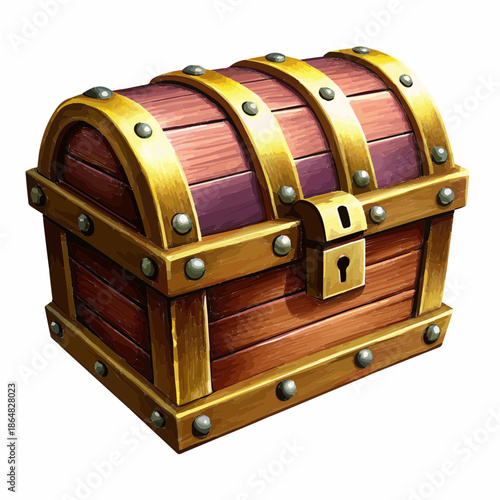 treasure chest isolated on white
