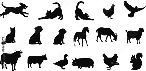 Collection of animal silhouettes