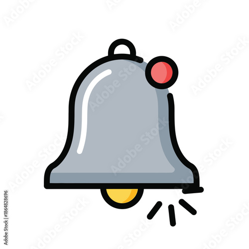 Gray Alarm Bell Icon.