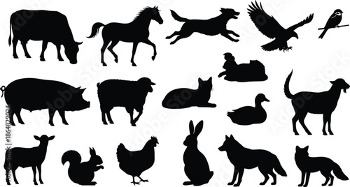 Collection of animal silhouettes