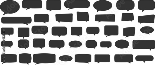 hand drawn black speech bubble icons set vector illustration collection design art