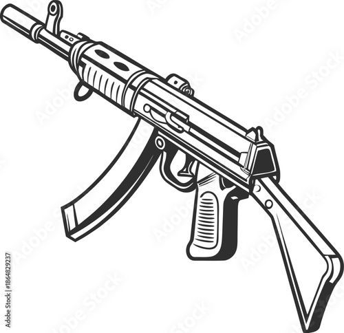 assault rifle vector
