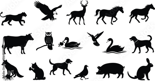 Collection of animal silhouettes