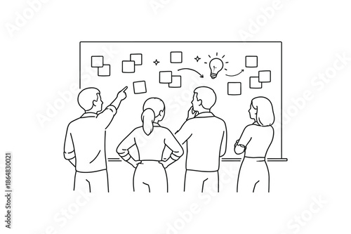 Team Brainstorming Ideas On Whiteboard