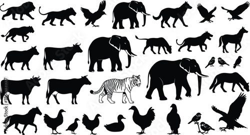 Collection of animal silhouettes