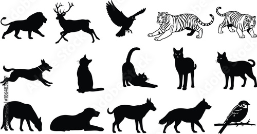 Collection of animal silhouettes