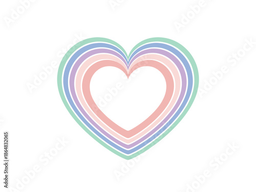 Pastel Layered Heart Shape