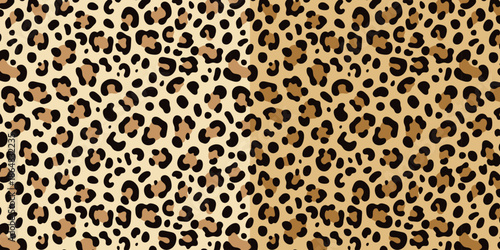 Seamless leopard print pattern in classic beige, brown, and black colors. Trendy animal skin background ideal for fashion, textile, wallpaper, packaging, branding, and modern graphic design.