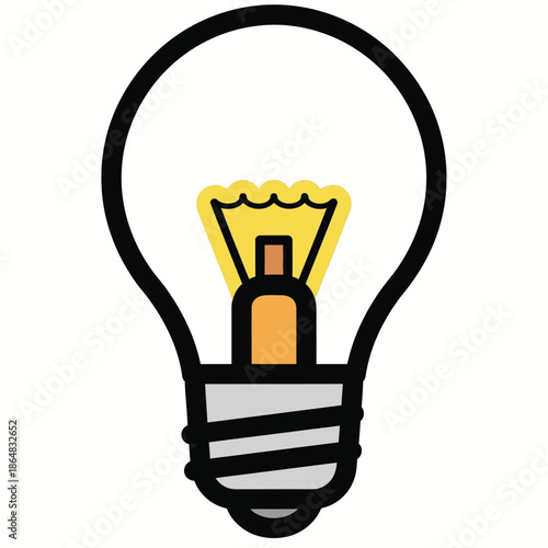 Light Bulb Icon Illustration.
