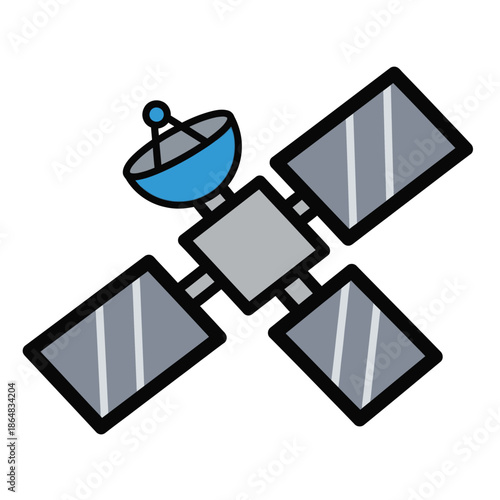 Satellite in Space Orbiting Earth.