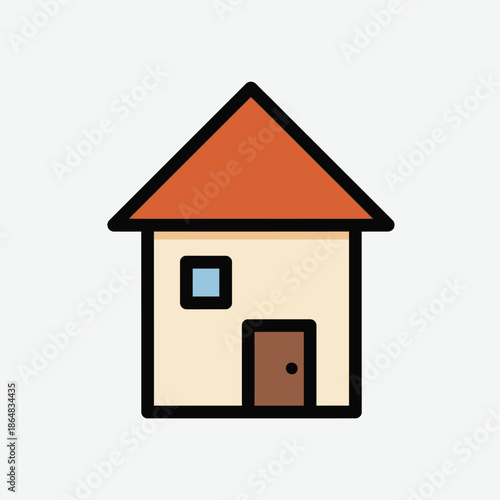 Simple Cartoon House Illustration.