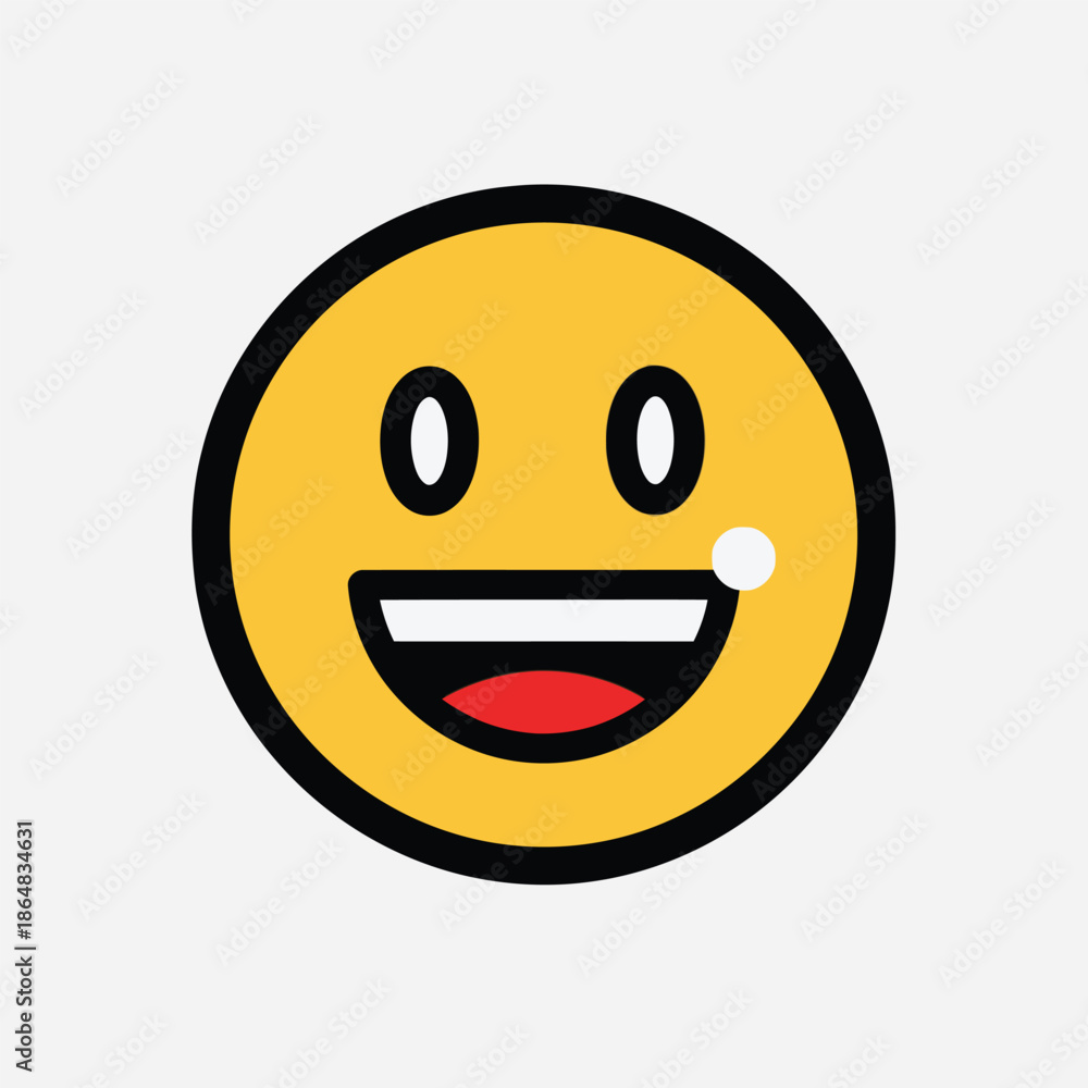 Fototapeta premium Smiling Face Emoji Icon Graphic.