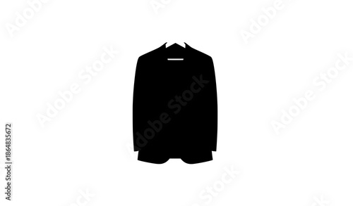 Suit Jacket Hanging Alone Flat Vector Illustration on White Background