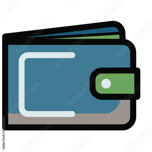 Wallet with green snap.