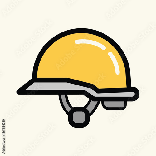 Yellow Hard Hat Icon.