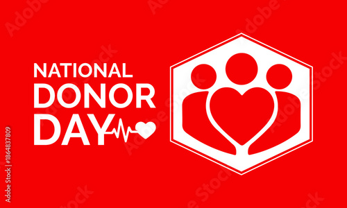 Vector illustration promoting awareness of organ donation and life-saving generosity for National Organ Donor Day. National Organ Donor Day on February 14th. Banner poster, flyer and background design