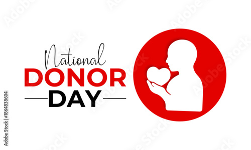 Vector illustration promoting awareness of organ donation and life-saving generosity for National Organ Donor Day. National Organ Donor Day on February 14th. Banner poster, flyer and background design