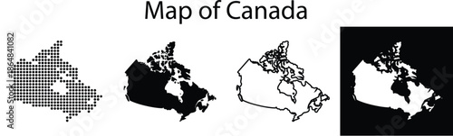 Diverse map outlines representing a country's geography