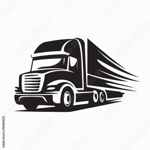 Truck Trailer Logo Template Good Delivery Image Vector on White Background
