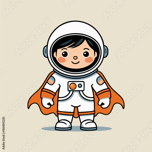 Young children's imagination is beautifully sparked by the friendly cheerful little cartoon spaceman shown happily smiling now for inspiration.