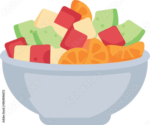 Ramadan Saudi Fruit Salad Vector Clipart for Iftar Table Decor and Festive Design