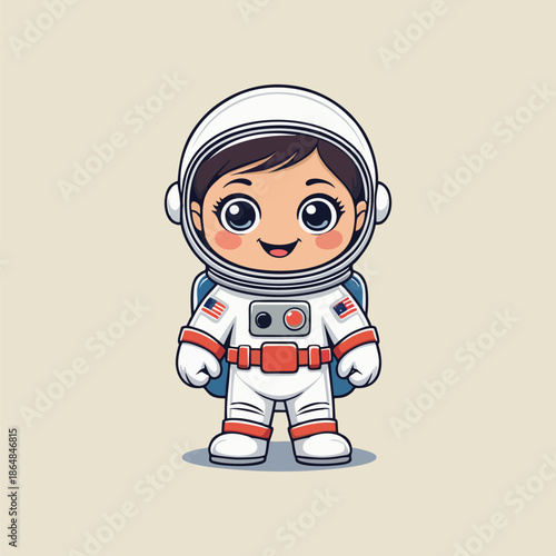 This charming interstellar explorer character is seen soaring through the dark galaxy with powerful determination.