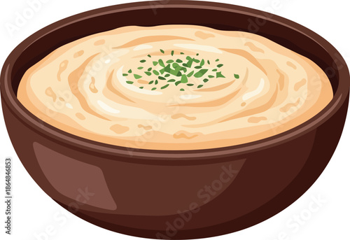 Ramadan Saudi Traditional Hummus Bowl Vector Clipart for Iftar Food Design