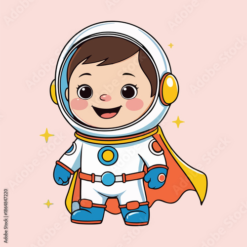 A mighty friendly cosmic defender cartoon character is displaying tremendous courage ready for important galactic battles far away.