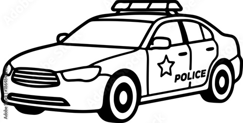 Police Car Clean Line Art Vector