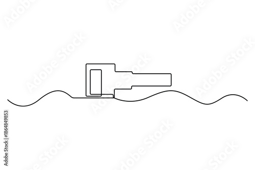 Continuous one line drawing of key for security and access concept
