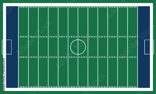 American football field layout Vector illustration