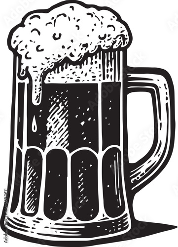 Vintage Style Beer Mug Illustration