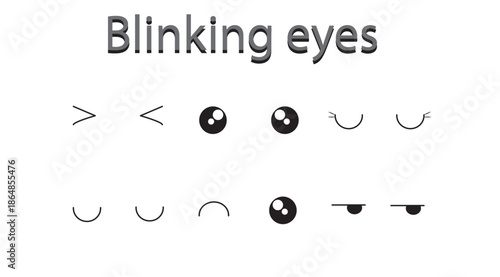 Character eye expressions set, various gazes and moods vector icons