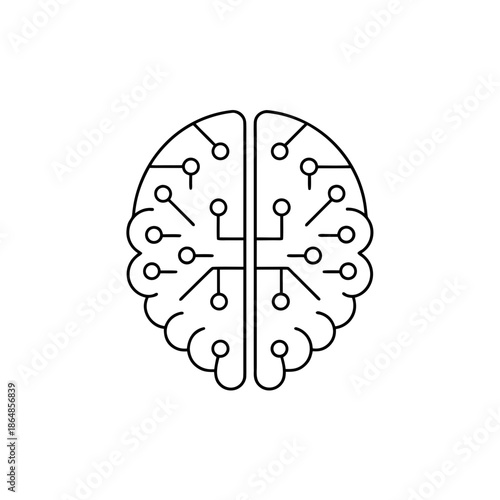 soul in the machine line art vector illustration on transparent background