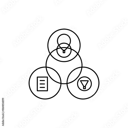 relational ontology line art vector illustration on transparent background