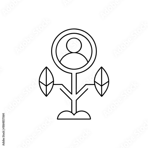 ecological self line art vector illustration on transparent background