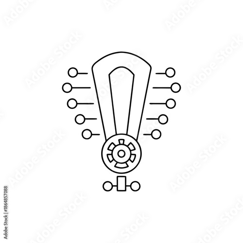 decolonial tech line art vector illustration on transparent background